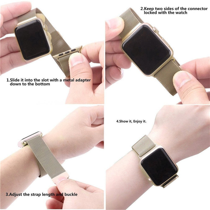 JLT Magnetic Milanese Stainless Steel Watch Band Wrist Strap for Apple Watch Series 9 8 7 6 SE (2023) SE(2022) 40mm 3 2 1 38mm JLT Magnetic Milanese Stainless Steel Watch Band Wrist Strap for Apple Watch Series 9 8 7 6 SE (2023) SE(2022) 40mm 3 2 1 38mm